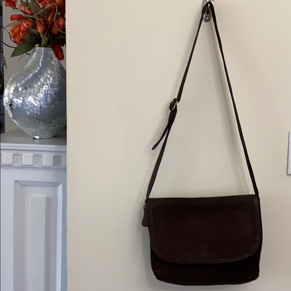 Brown suede Coach Purse